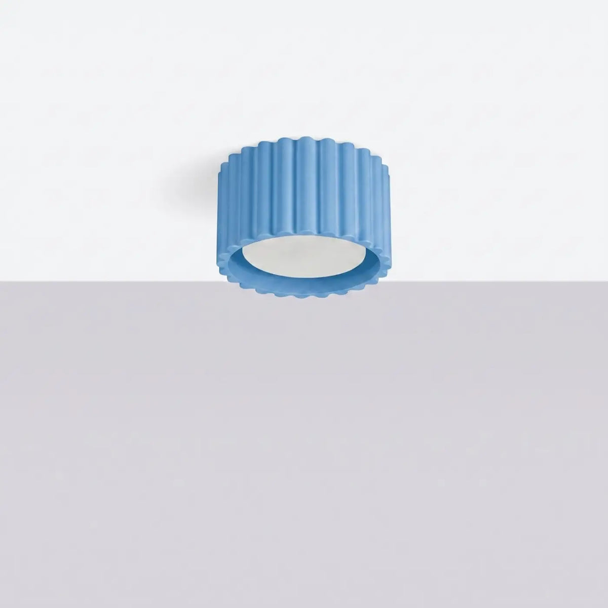 Plafonnier à spots cannelés en aluminium, 1, 2 ou 3 sources, bleu azur