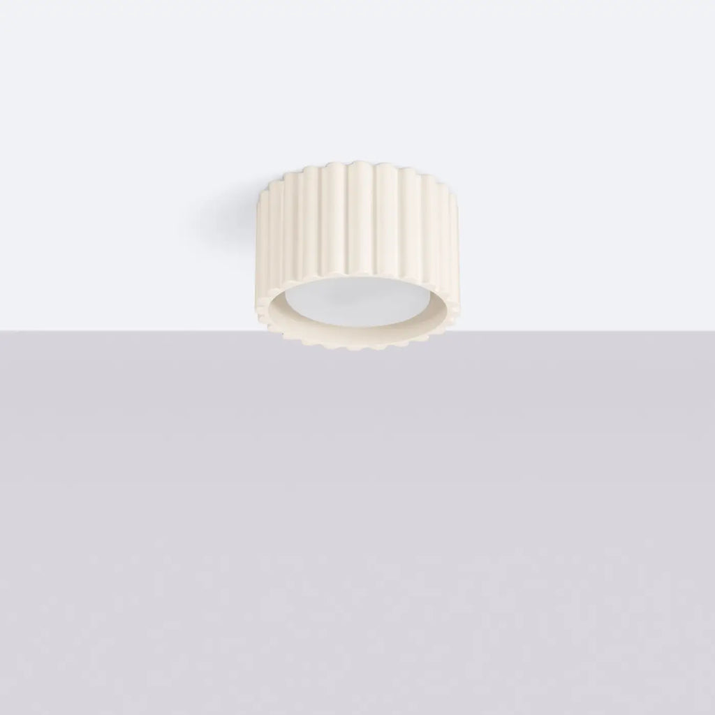 Plafonnier à spots cannelés en aluminium, 1, 2 ou 3 sources, beige