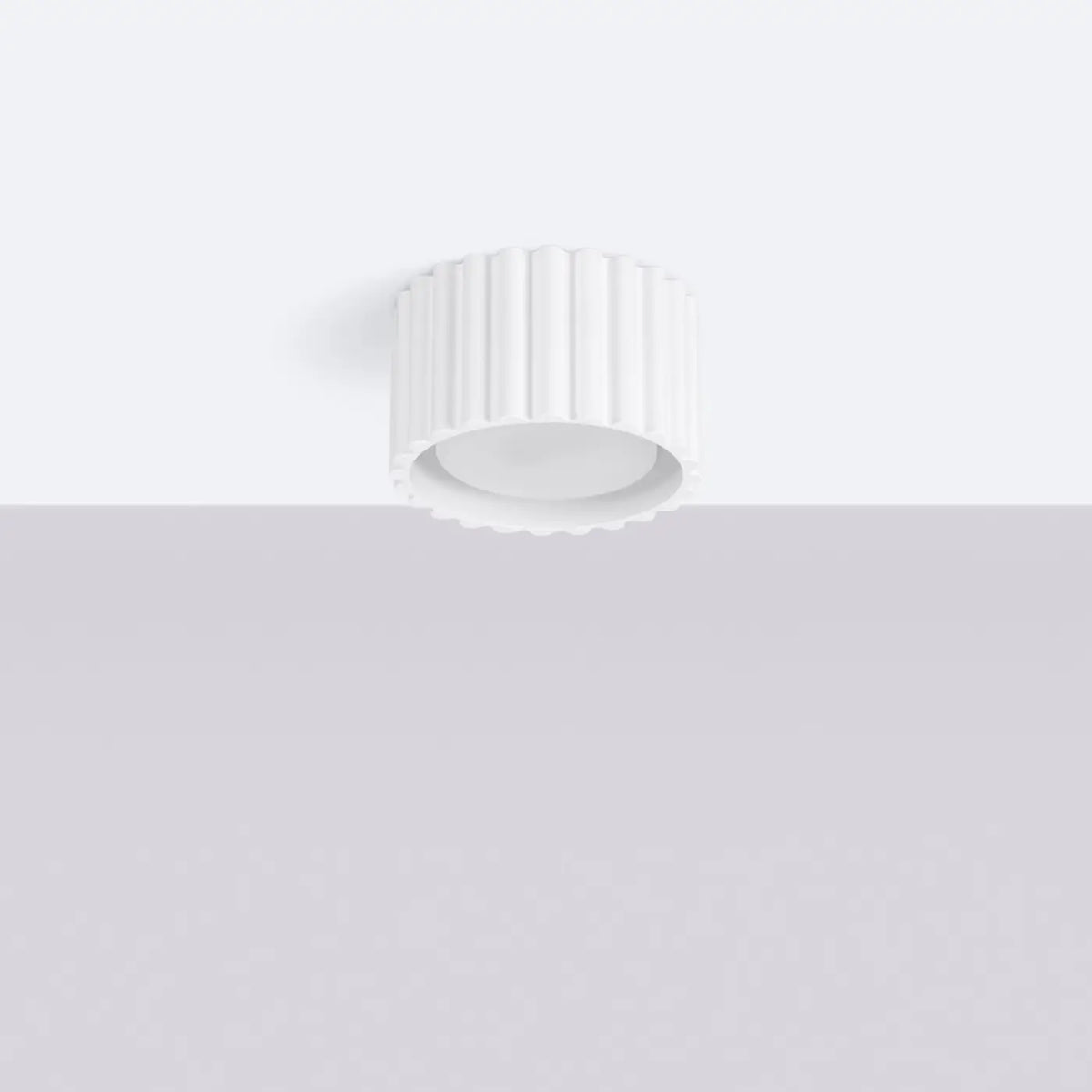Plafonnier à spots cannelés en aluminium, 1, 2 ou 3 sources, blanc