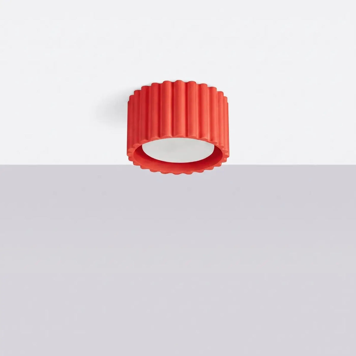 Plafonnier à spots cannelés en aluminium, 1, 2 ou 3 sources, rouge
