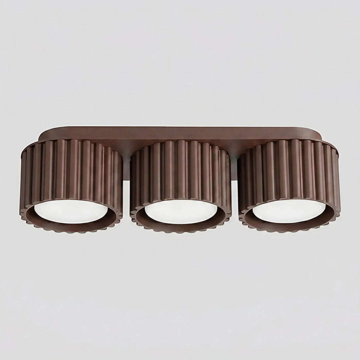 Plafonnier à spots cannelés en aluminium, 1, 2 ou 3 sources, marron