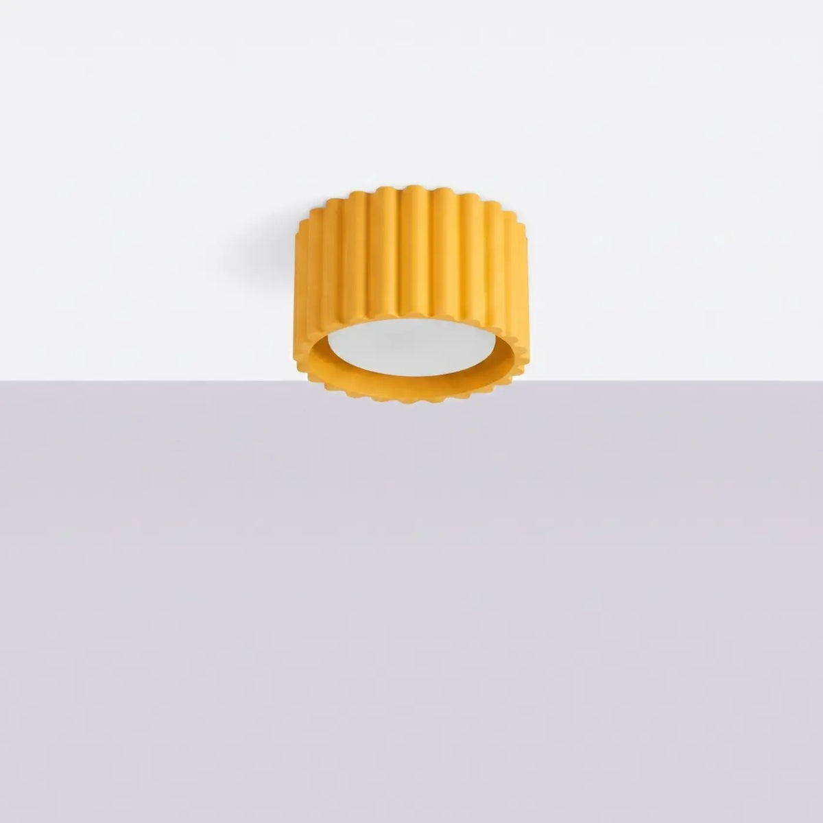 Plafonnier à spots cannelés en aluminium, 1, 2 ou 3 sources, jaune