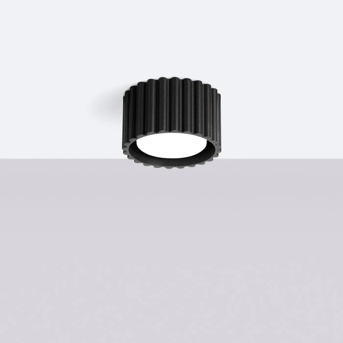Plafonnier à spots cannelés en aluminium, 1, 2 ou 3 sources, noir