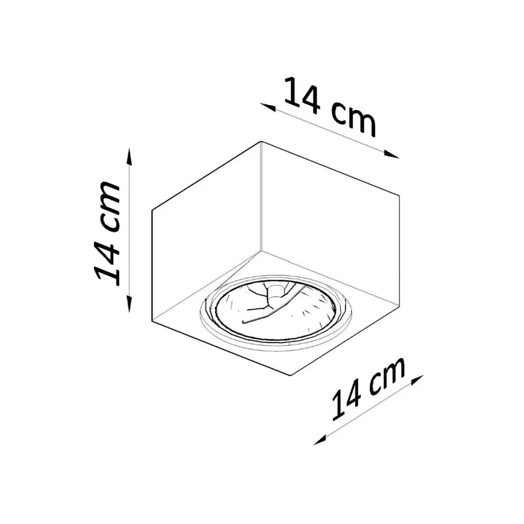 Petit plafonnier carré en céramique blanche, style minimaliste