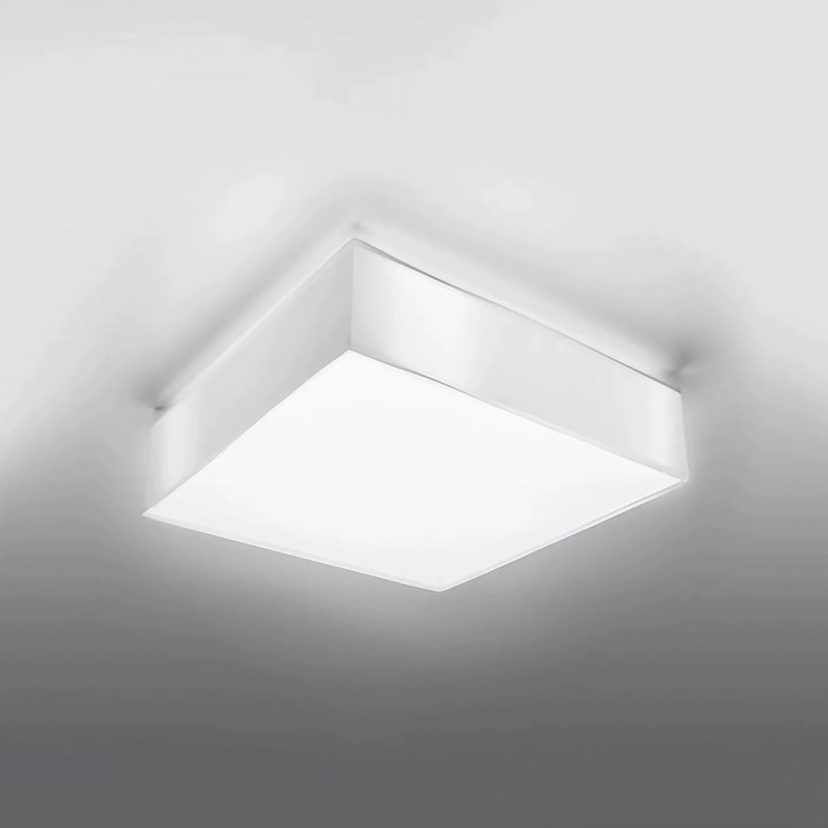 Plafonnier carré à diffuseur blanc, 11 cm d'épaisseur, 4 tailles, blanc