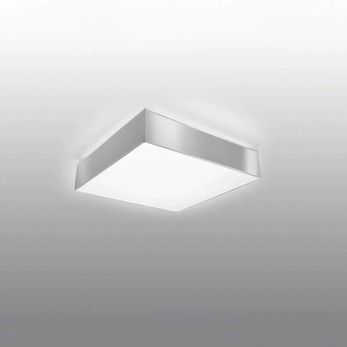Plafonnier carré à diffuseur blanc, 11 cm d'épaisseur, 4 tailles, gris