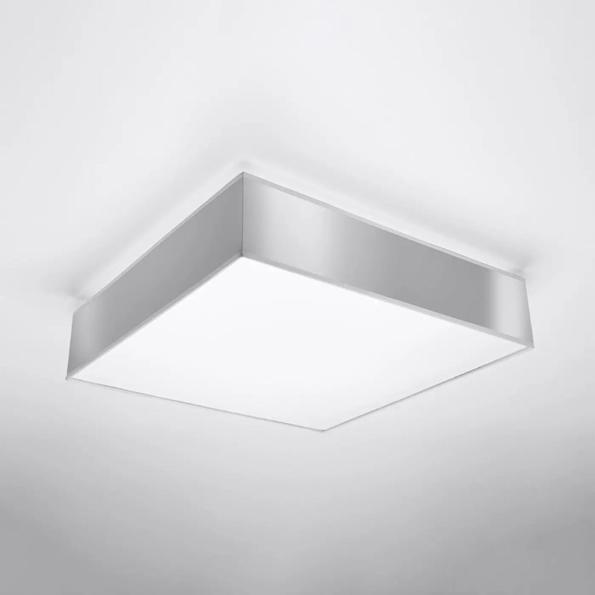 Plafonnier carré à diffuseur blanc, 11 cm d'épaisseur, 4 tailles, gris