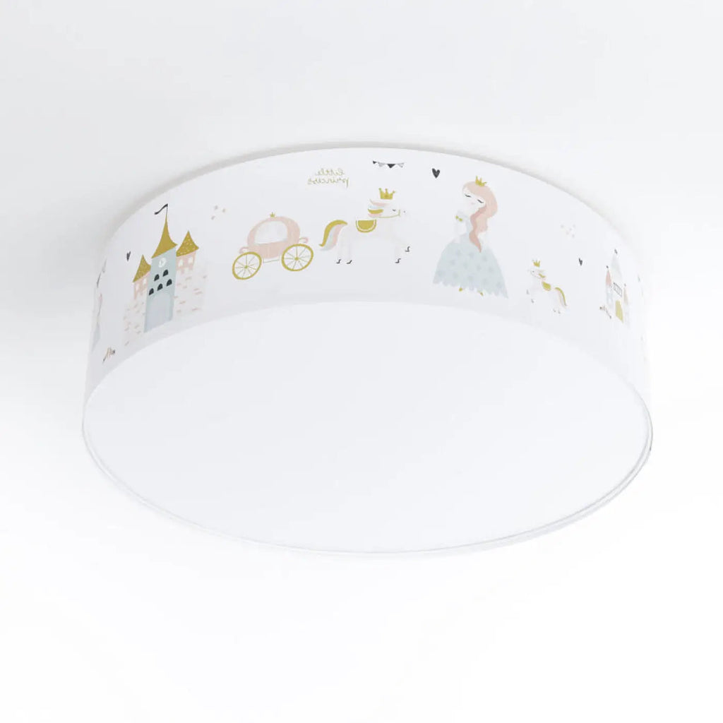 Plafonnier chambre fille, princesses, châteaux et licornes