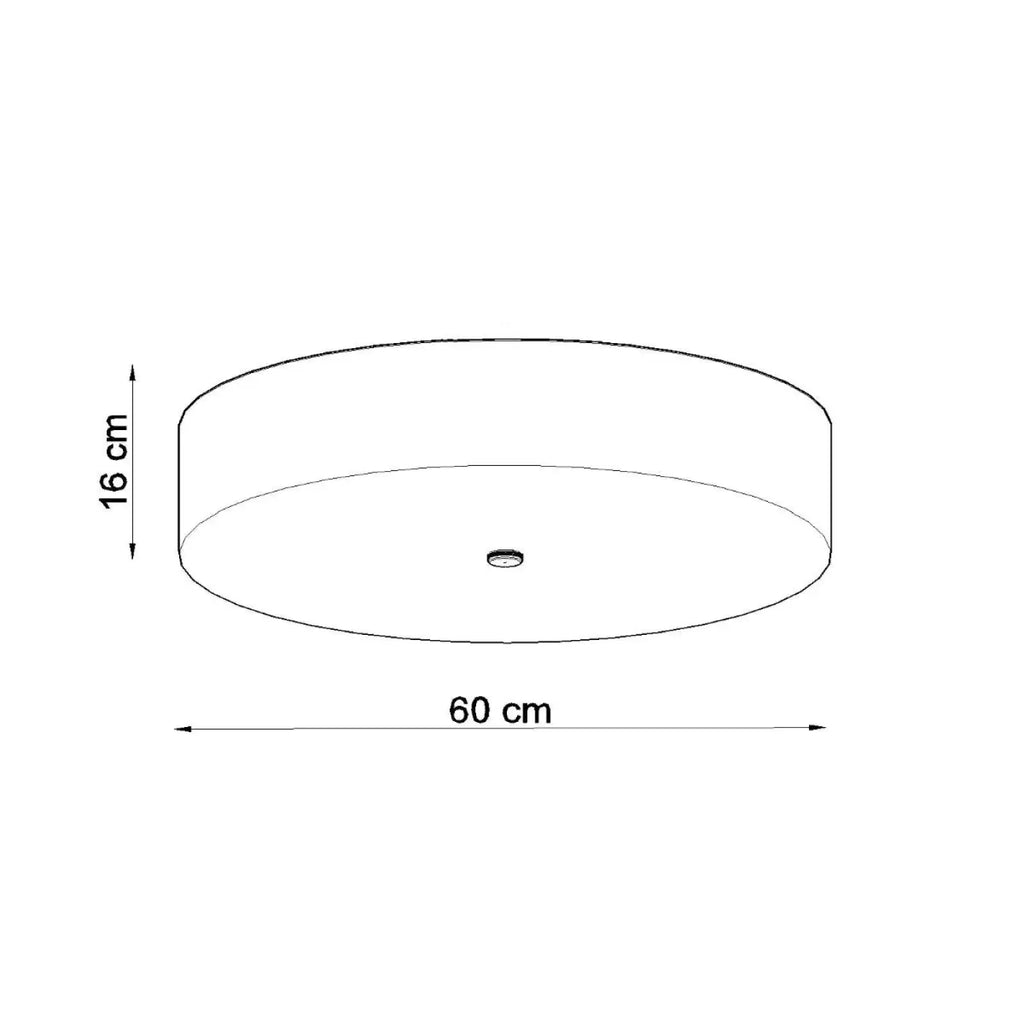 Plafonnier rond blanc en tissu et verre, 60 cm, 5 ampoules E27