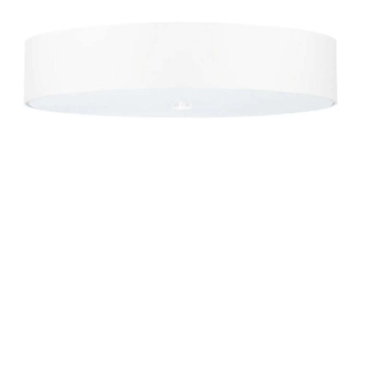 Plafonnier rond blanc en tissu et verre, 60 cm, 5 ampoules E27