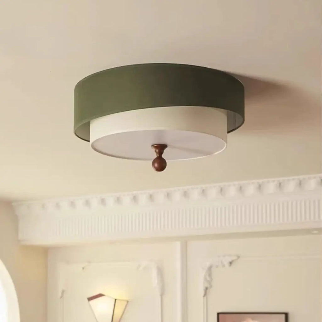 Plafonnier rond de style ancien, blanc ou vert