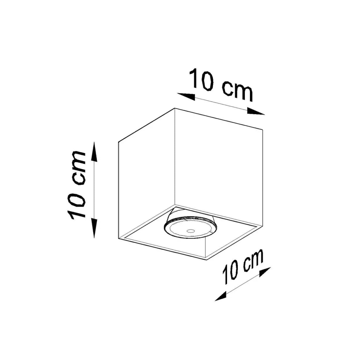 Plafonnier cube en aluminium gris mat, spot en saillie GU10
