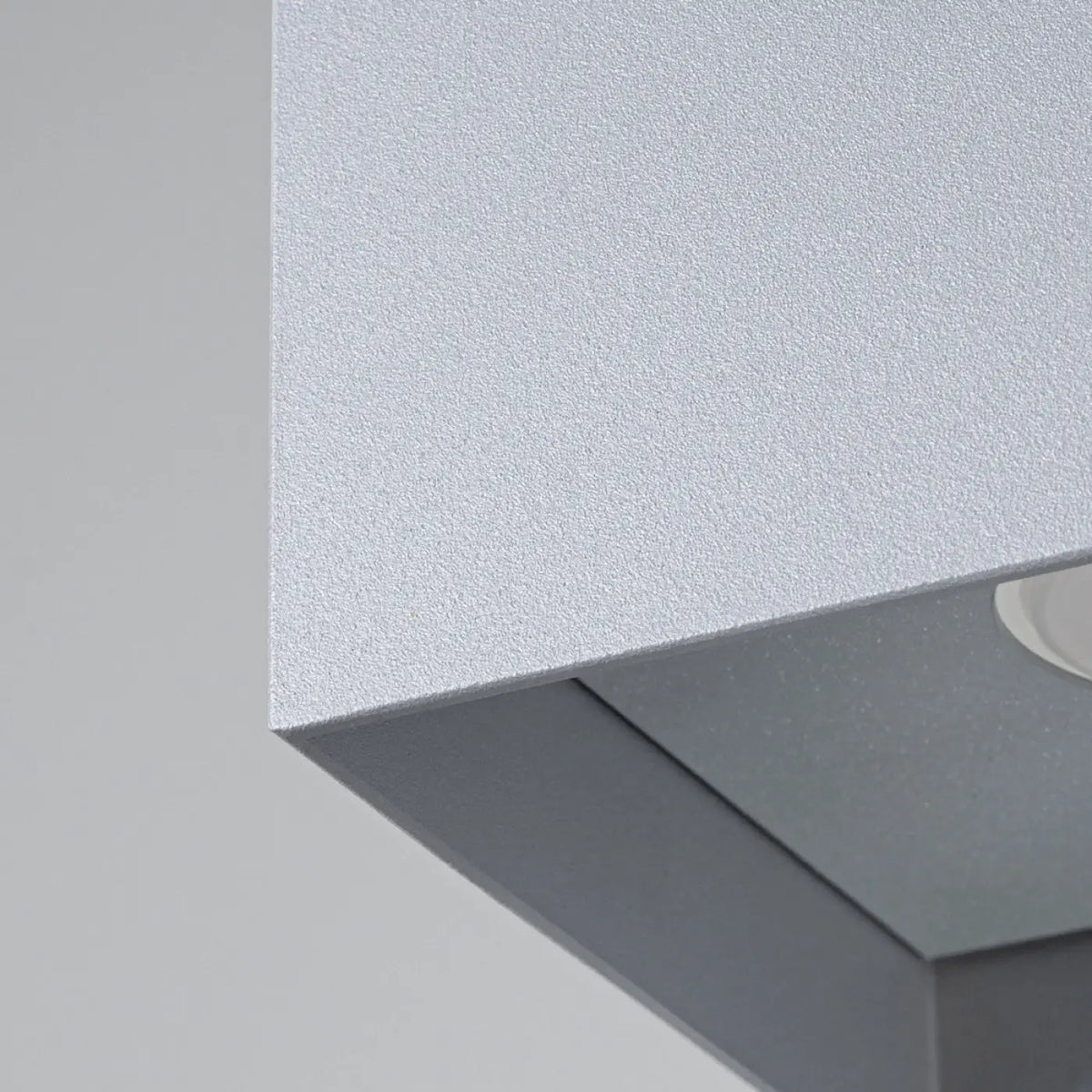 Plafonnier cube en aluminium gris mat, spot en saillie GU10