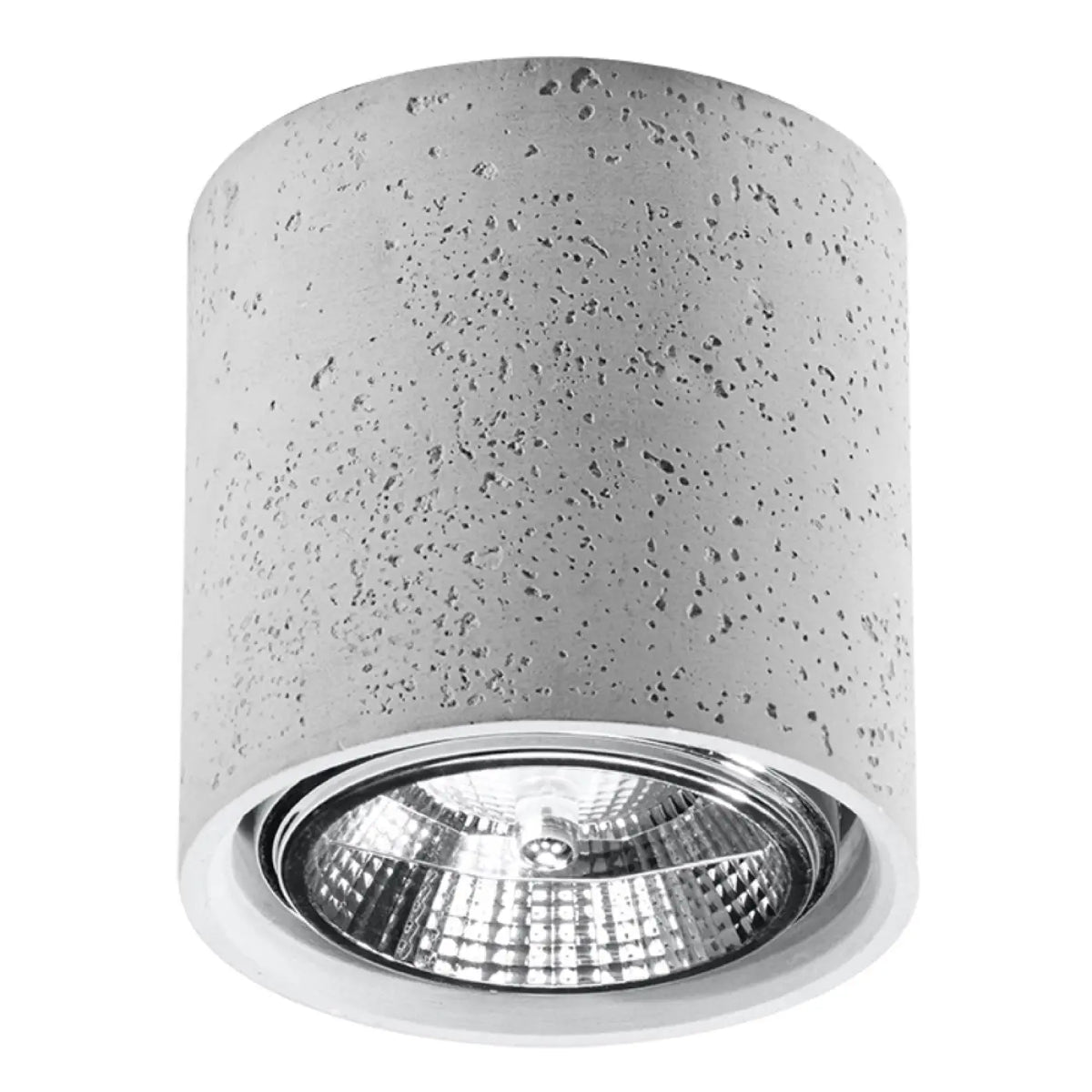Plafonnier cylindre en béton gris, spot en saillie GU10