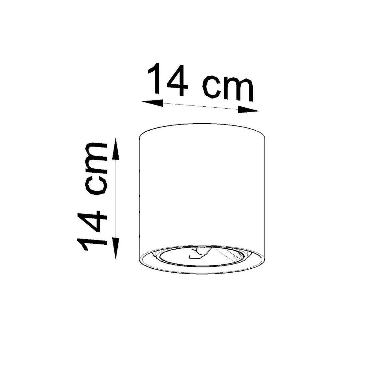 Plafonnier cylindre en béton gris, spot en saillie GU10
