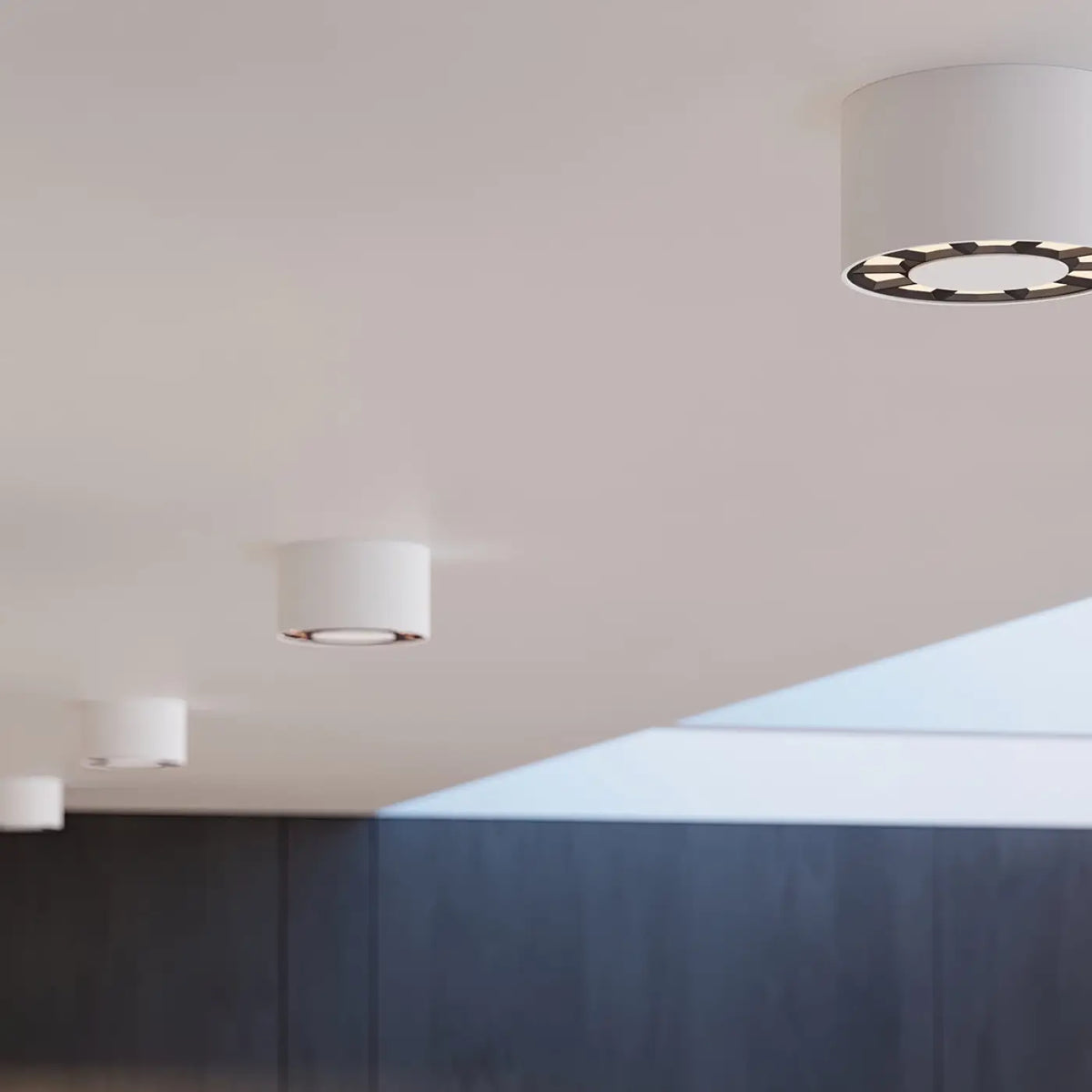 Plafonnier LED cylindre en acier blanc, 5,7 cm de haut