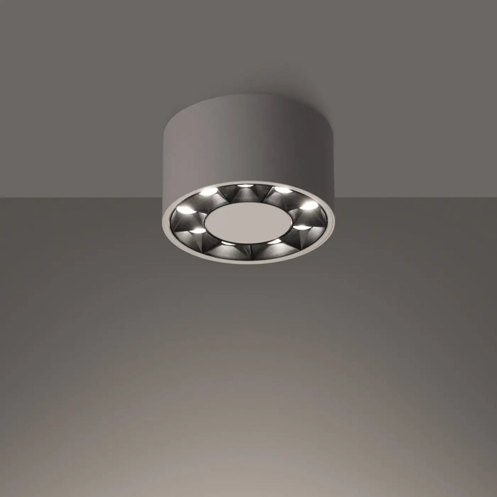 Plafonnier LED cylindre en acier blanc, 5,7 cm de haut