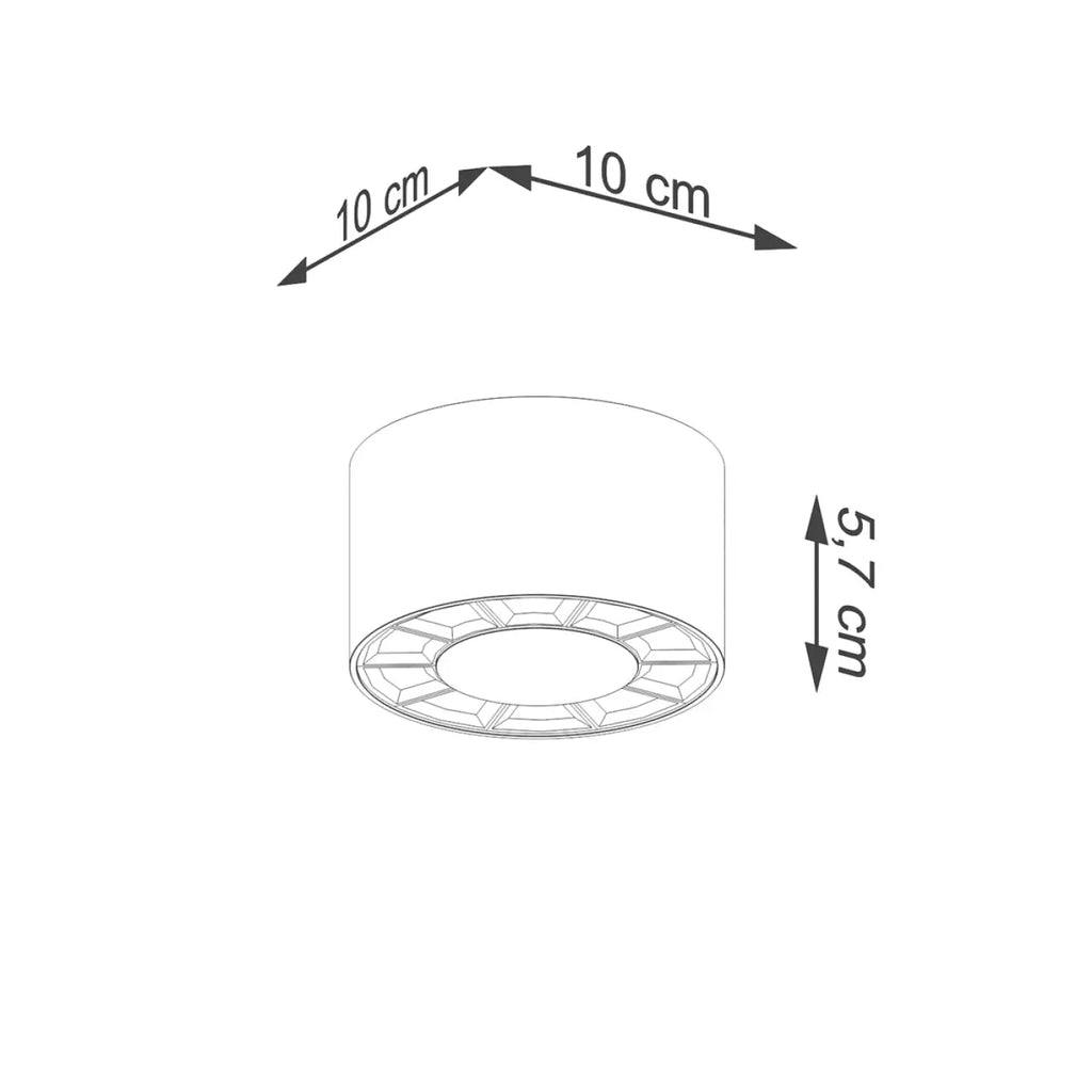 Plafonnier LED cylindre en acier blanc, 5,7 cm de haut