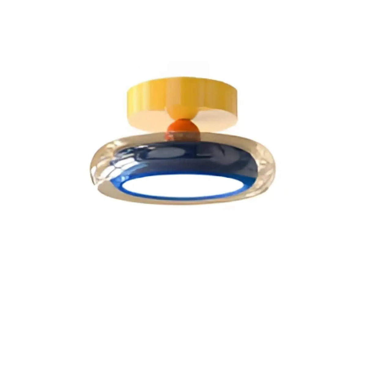 Plafonnier en verre soufflé rétro, beige, jaune ou marron, jaune