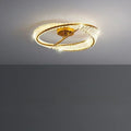 Plafonnier anneau doré à éléments transparents effet cristal