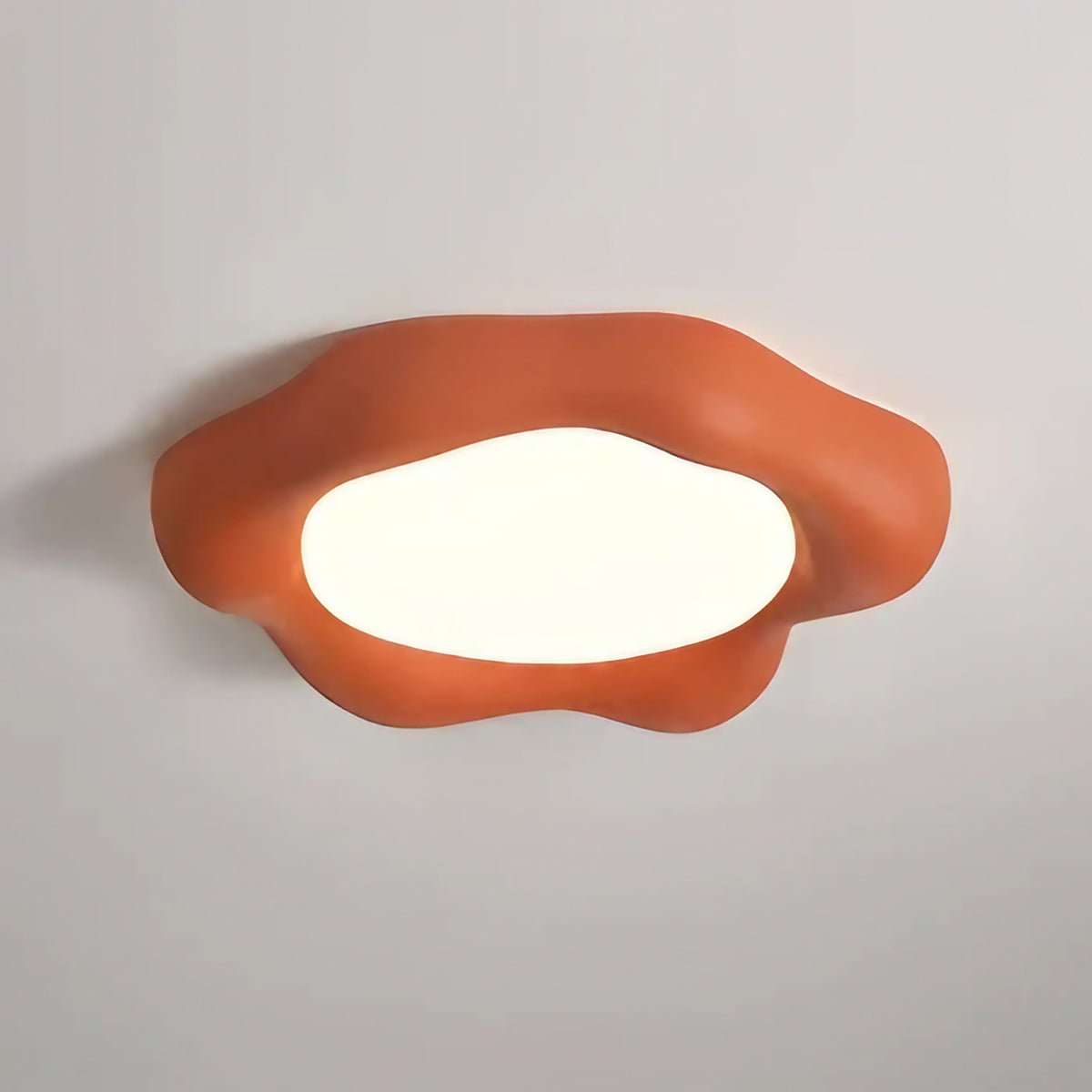 Plafonnier asymétrique aux courbes douces, quatre coloris, orange