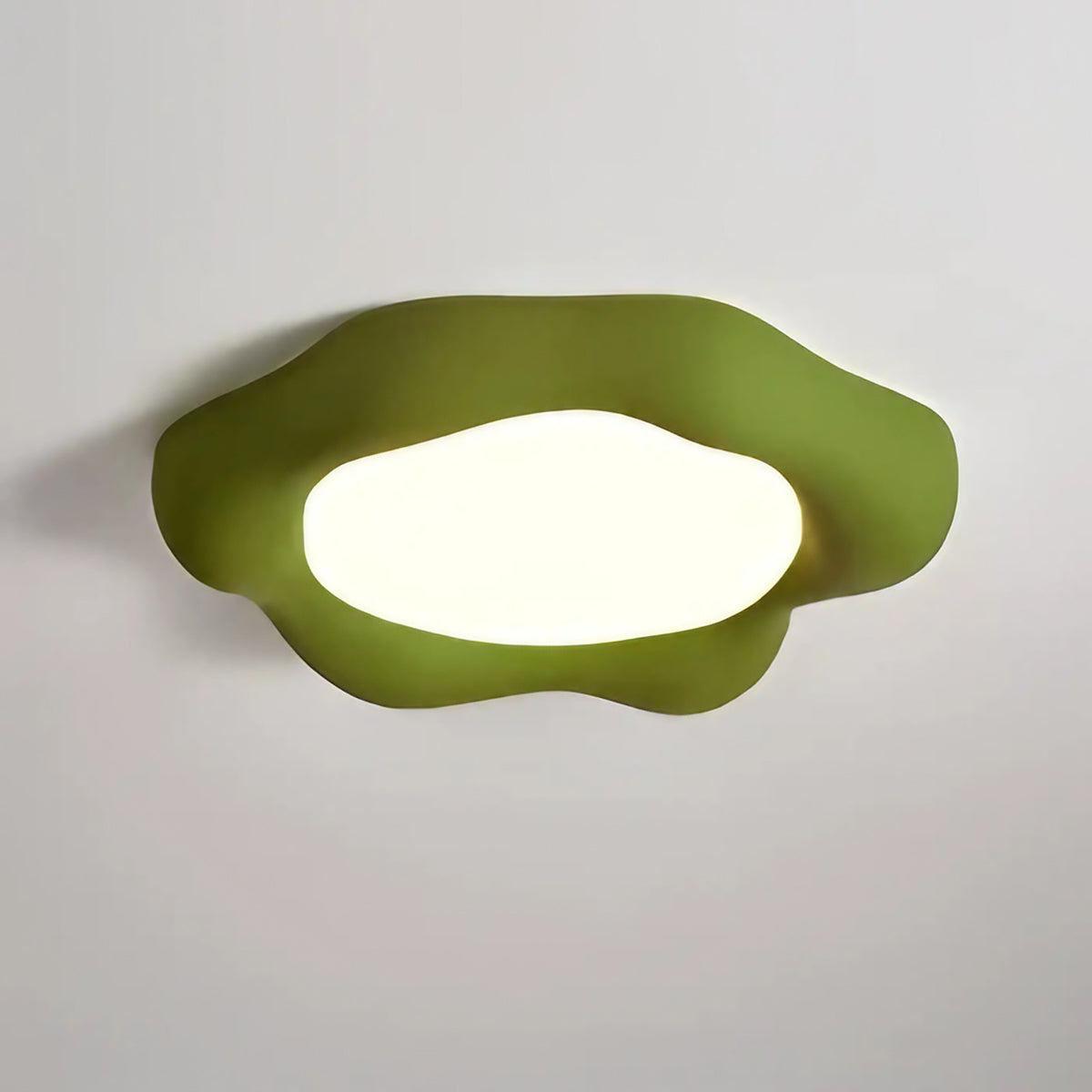 Plafonnier asymétrique aux courbes douces, quatre coloris, vert