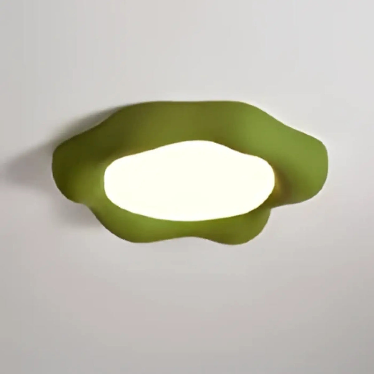 Plafonnier asymétrique aux courbes douces, quatre coloris, vert