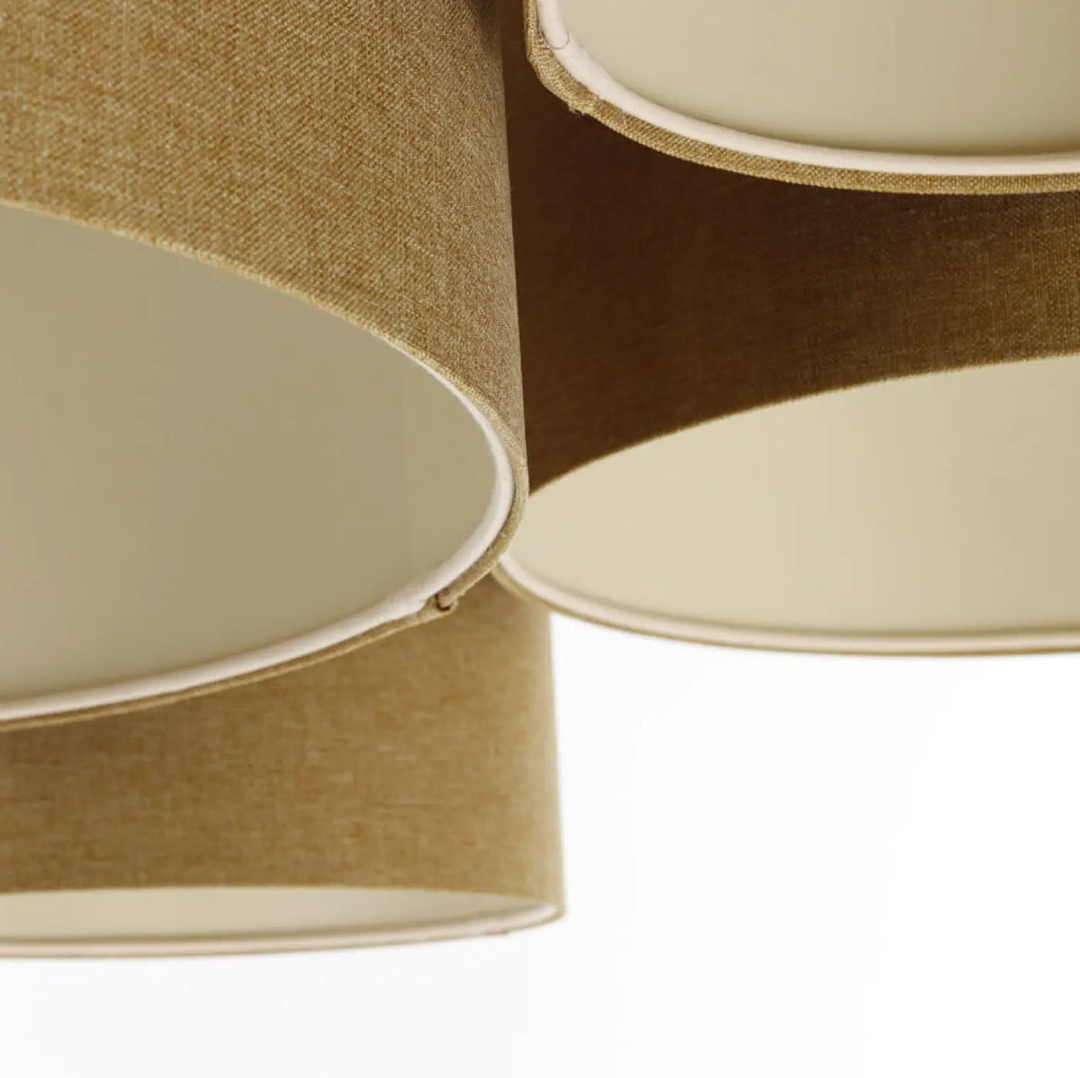 Plafonnier 4 cylindres en tissu écru, 92 cm de large