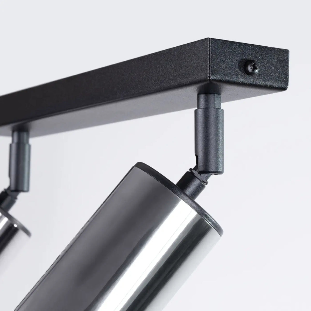 Plafonnier 2 spots orientables noir et chrome, barre de 30 cm