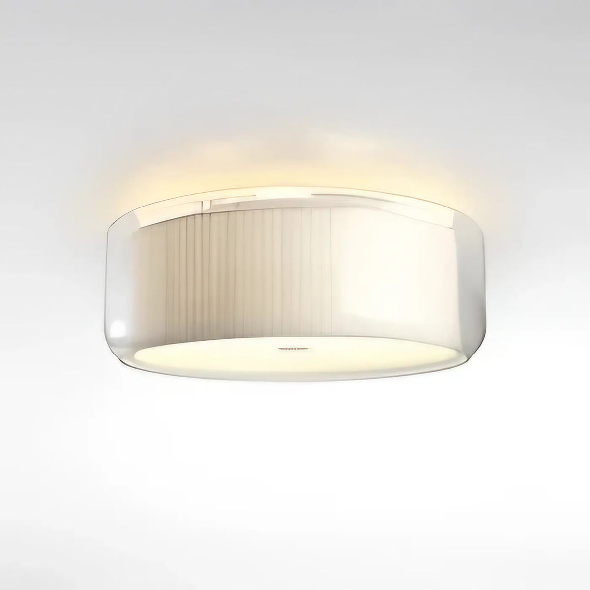Plafonnier à abat-jour cylindrique, plissé ou lisse