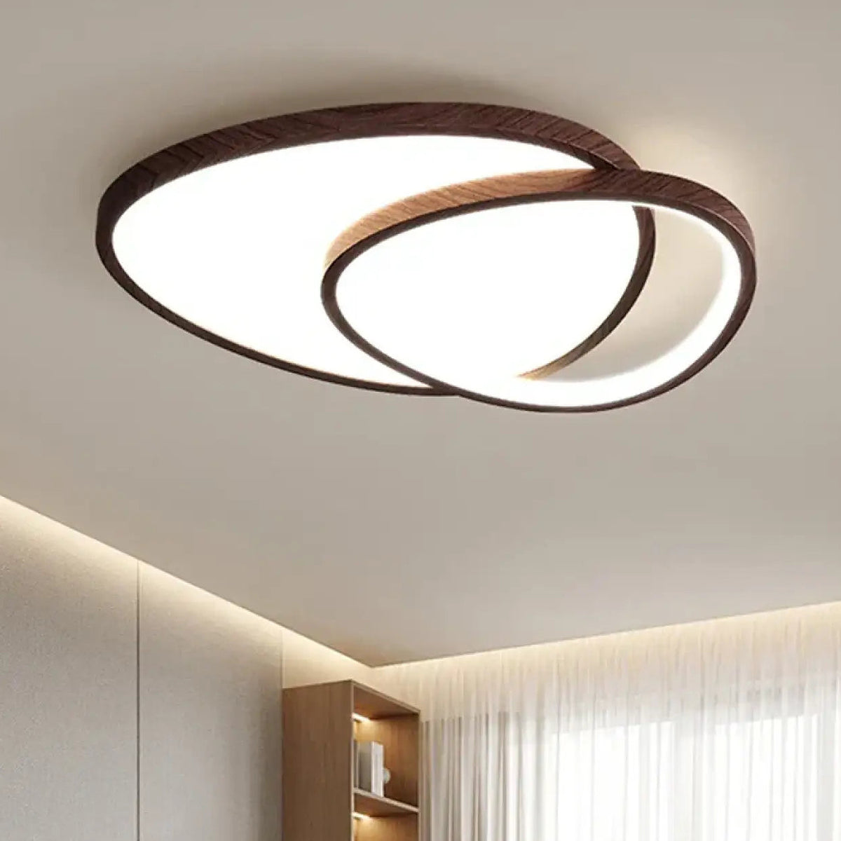 Plafonnier scandinave en bois, carré, ovale ou rond