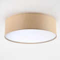 Plafonnier rond en tissu beige avec diffuseur, 50 cm