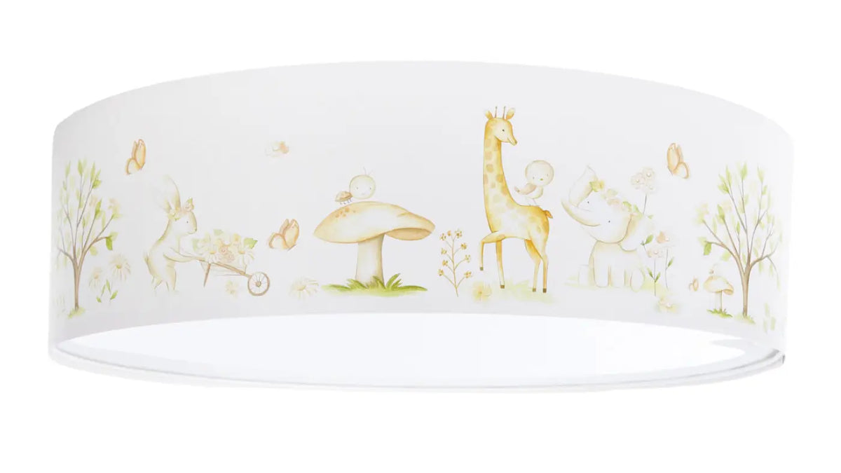 Plafonnier enfant blanc au décor de forêt, trois diamètres