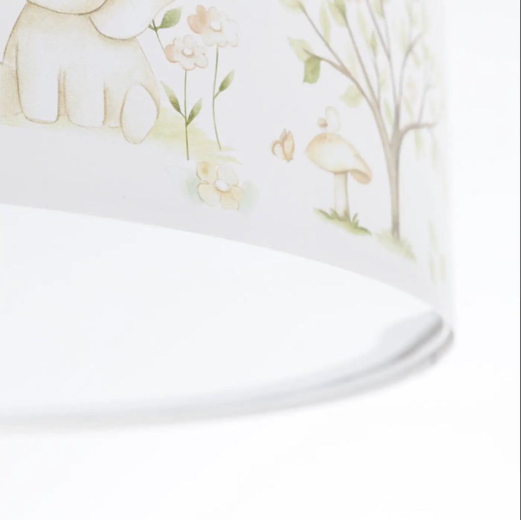 Plafonnier enfant blanc au décor de forêt, trois diamètres
