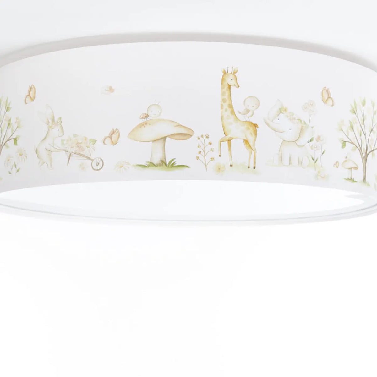 Plafonnier enfant blanc au décor de forêt, trois diamètres