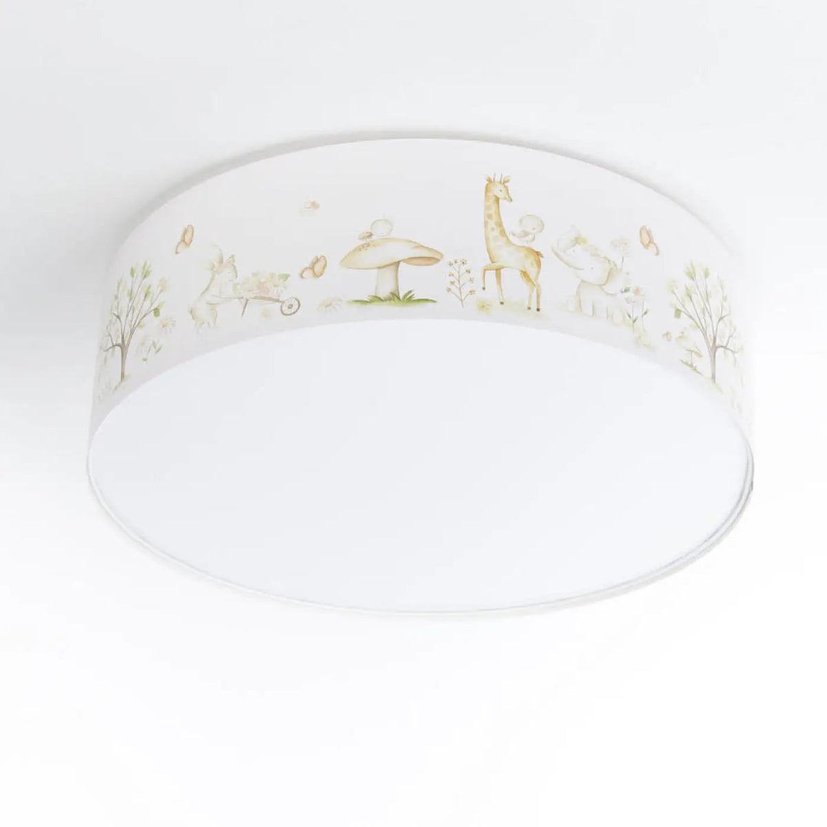 Plafonnier enfant blanc au décor de forêt, trois diamètres