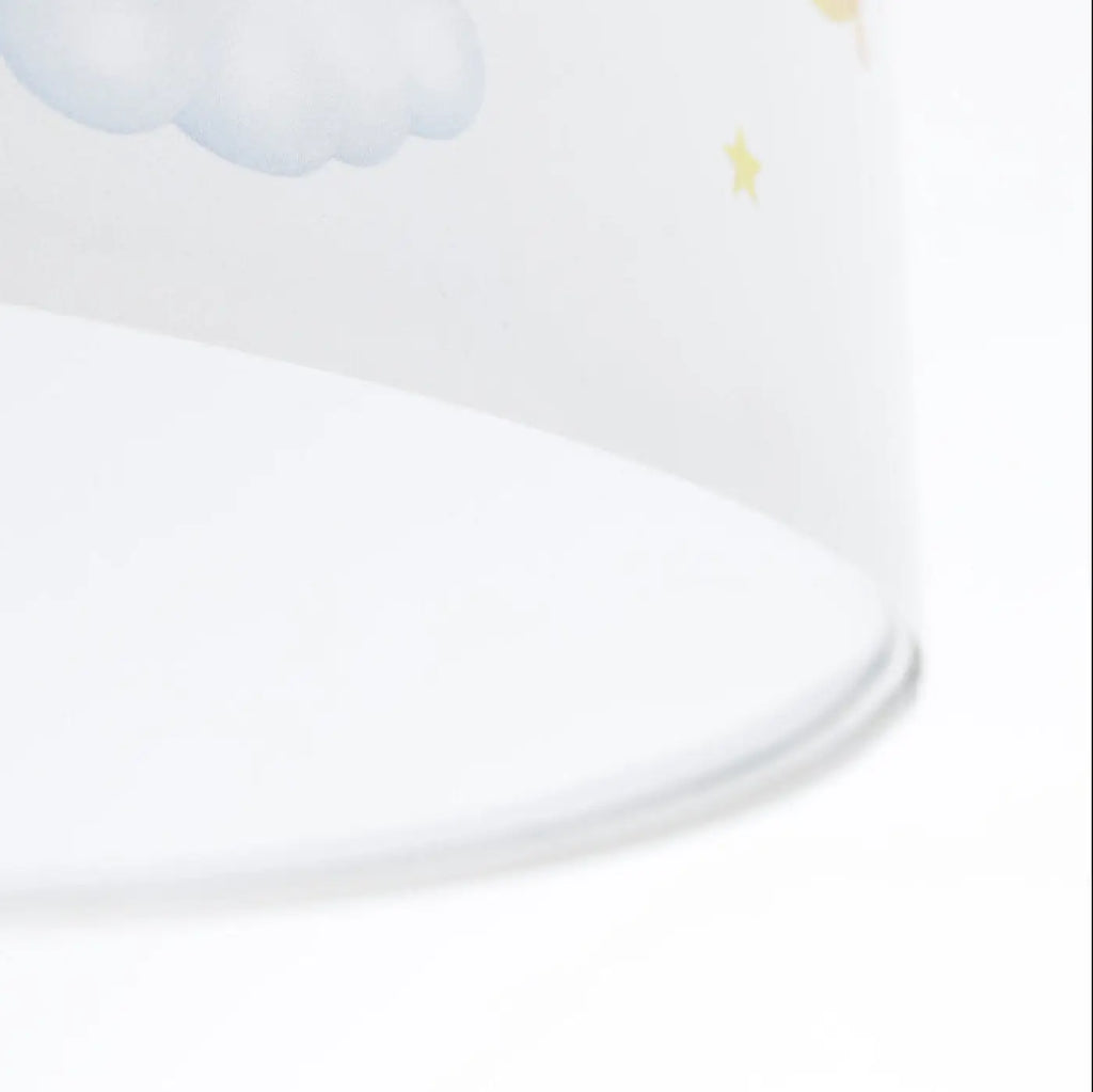 Plafonnier enfant blanc à nuages et étoiles, trois diamètres
