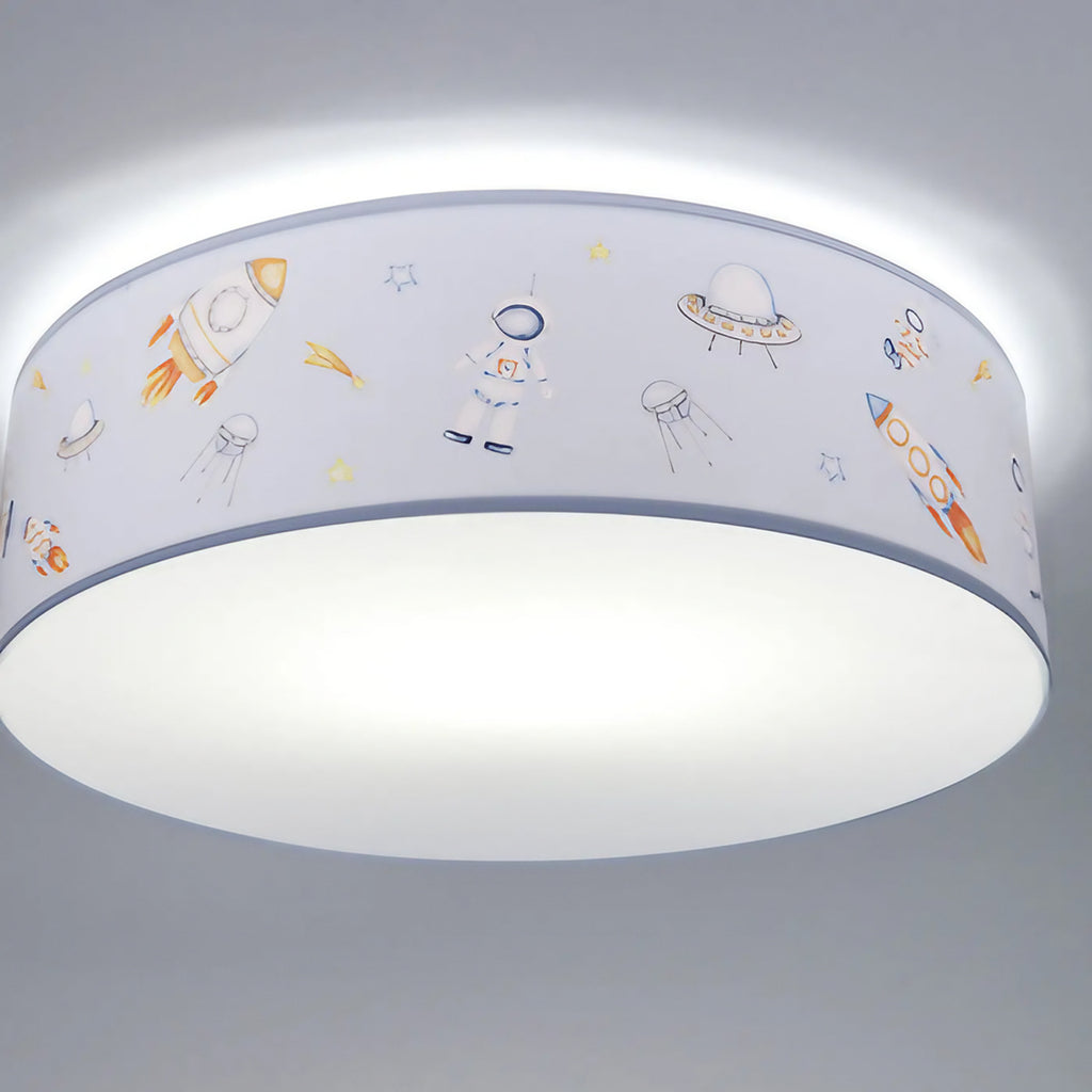 Plafonnier enfant espace, fusées et soucoupes, 40 à 60 cm