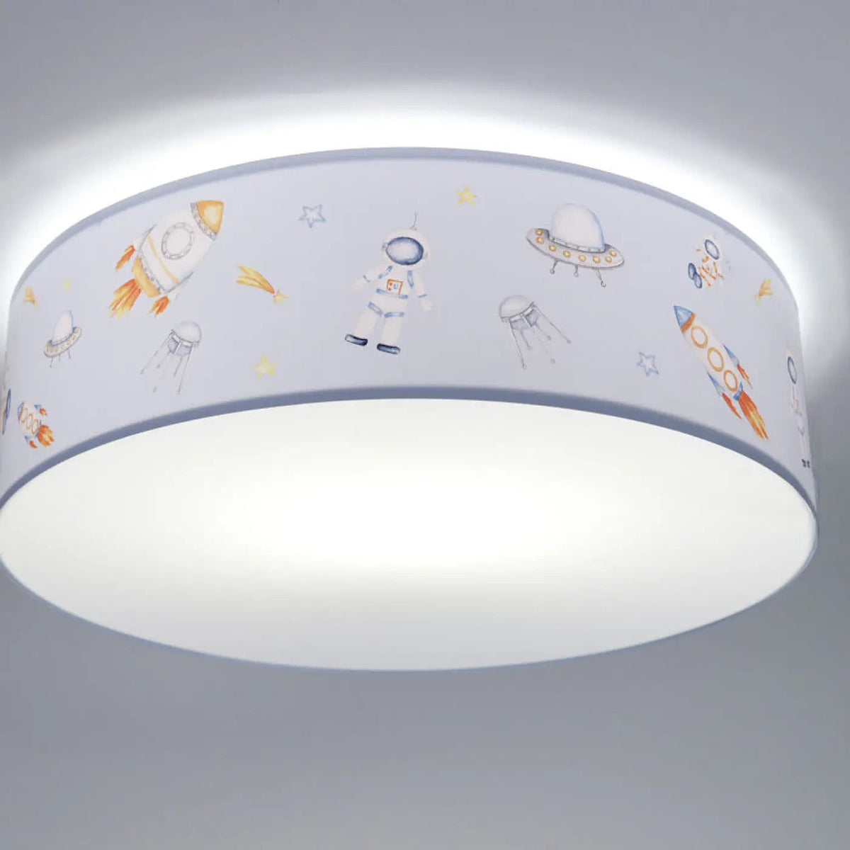 Plafonnier enfant espace, fusées et soucoupes, 40 à 60 cm
