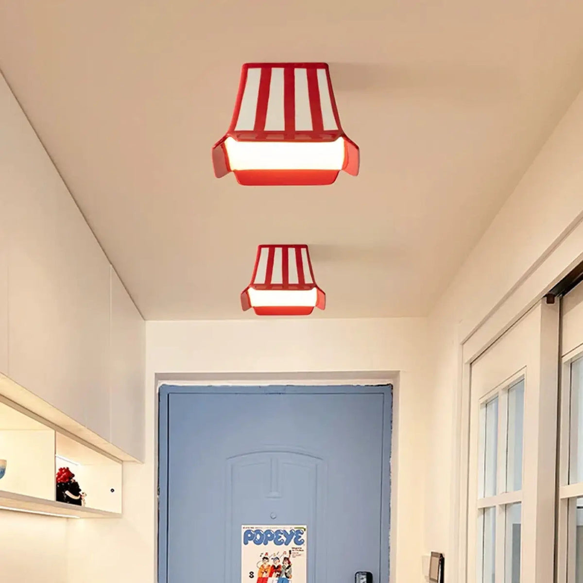 Plafonnier enfant rouge et blanc au design ludique