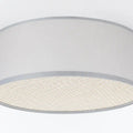 Plafonnier tissu gris clair à diffuseur en rotin, 40 à 70 cm