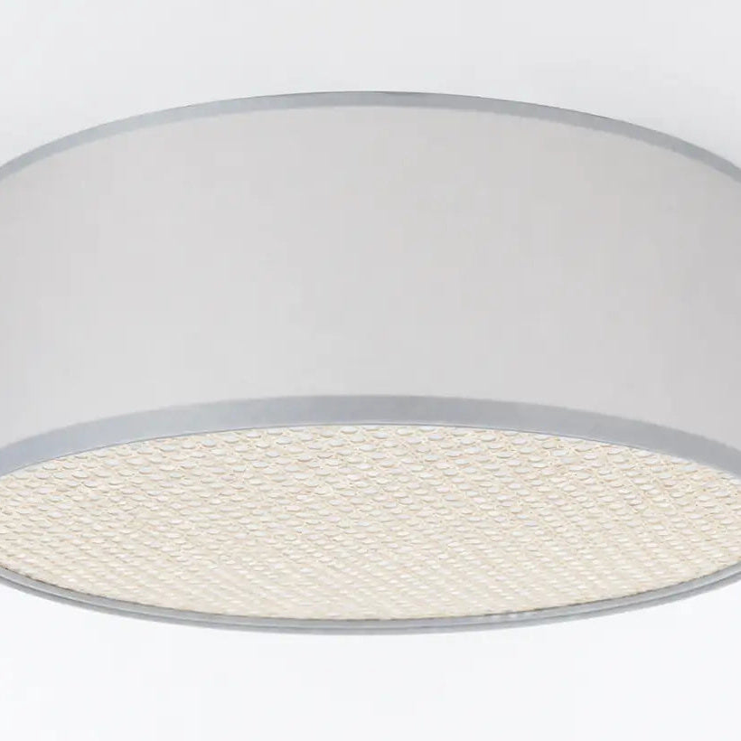 Plafonnier tissu gris clair à diffuseur en rotin, 40 à 70 cm