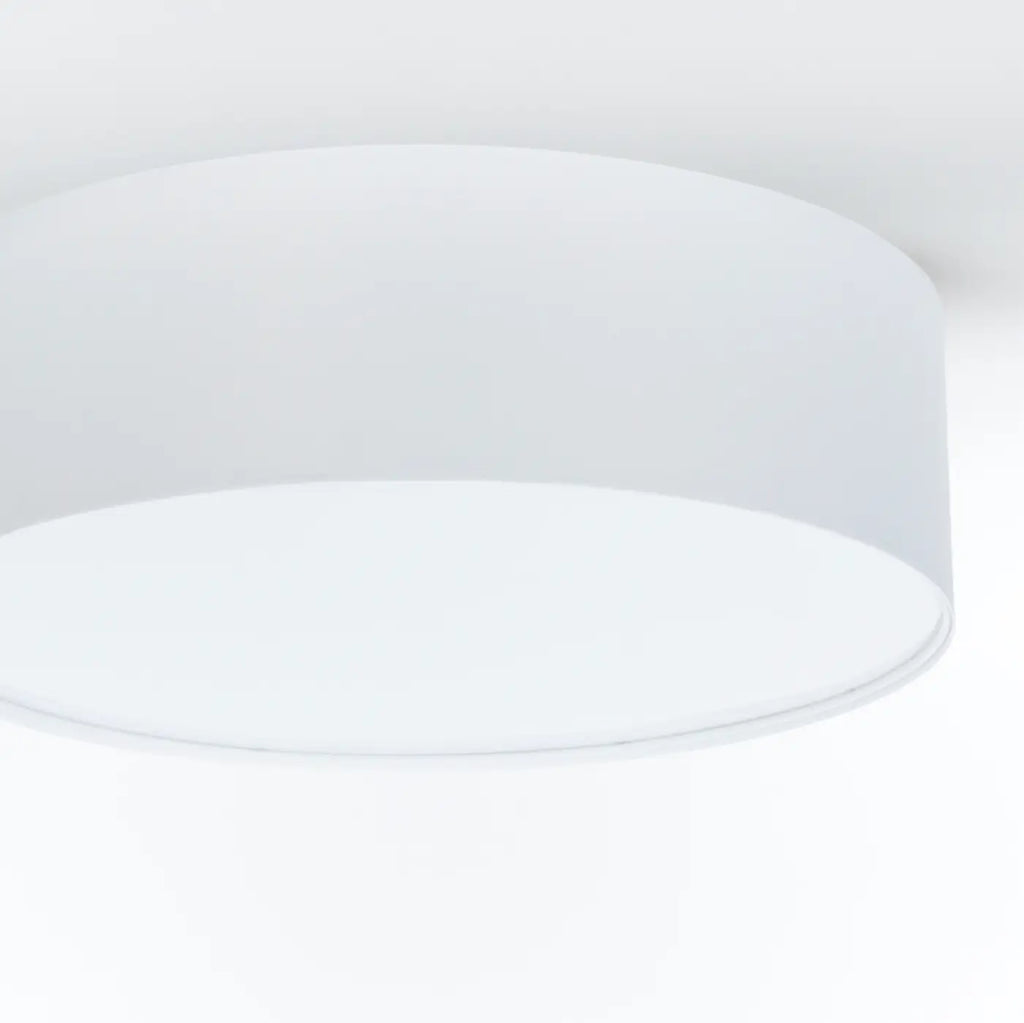 Plafonnier cylindre en tissu gris perle clair, quatre tailles