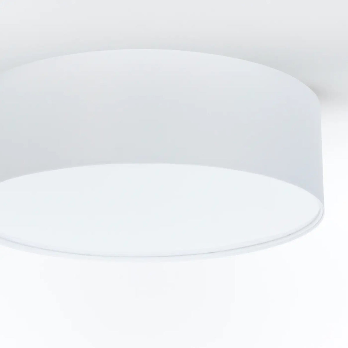 Plafonnier cylindre en tissu gris perle clair, quatre tailles