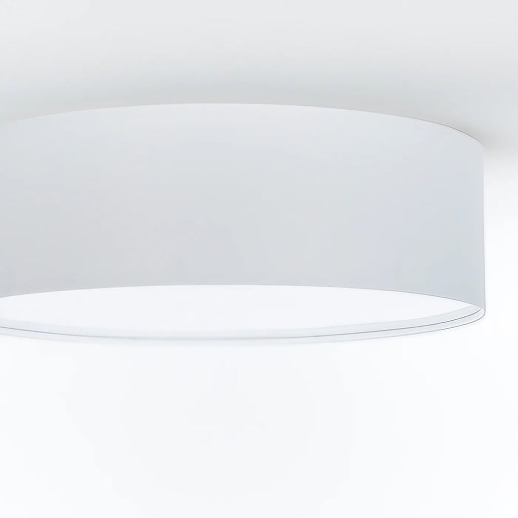 Plafonnier cylindre en tissu gris perle clair, quatre tailles