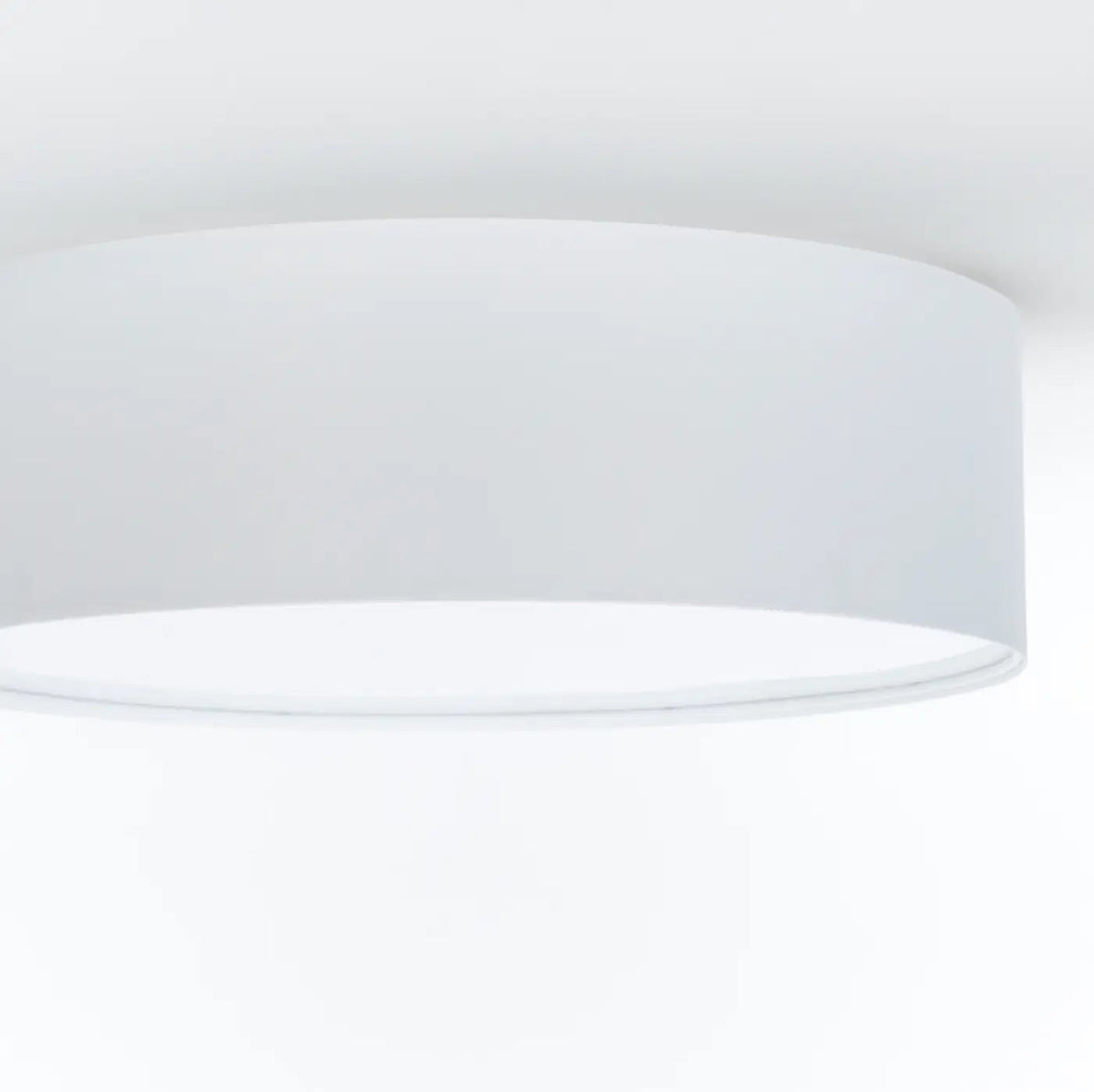 Plafonnier cylindre en tissu gris perle clair, quatre tailles