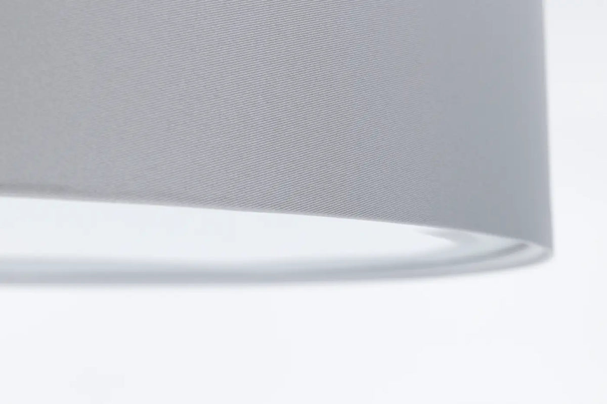 Plafonnier cylindre en tissu gris platine, quatre diamètres