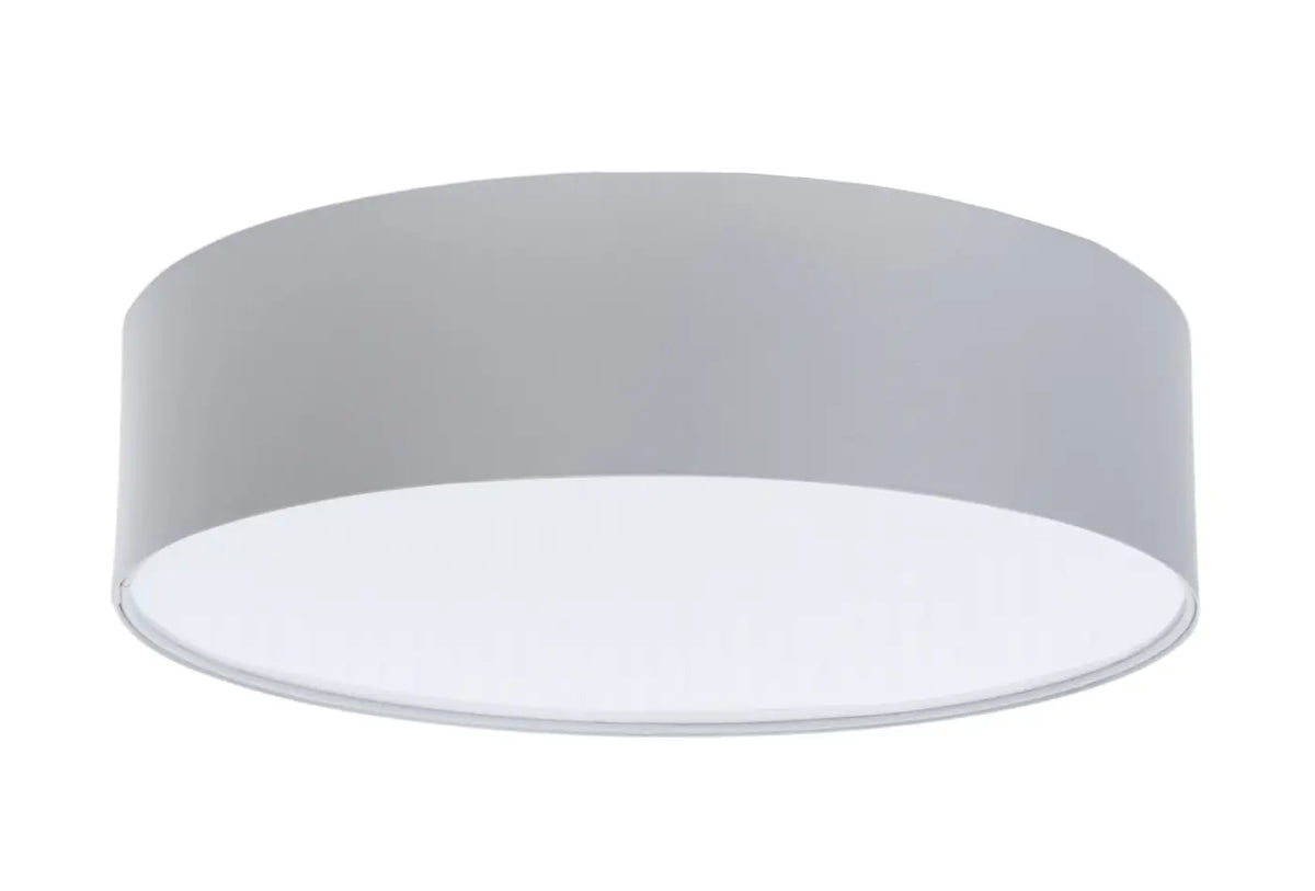 Plafonnier cylindre en tissu gris platine, quatre diamètres