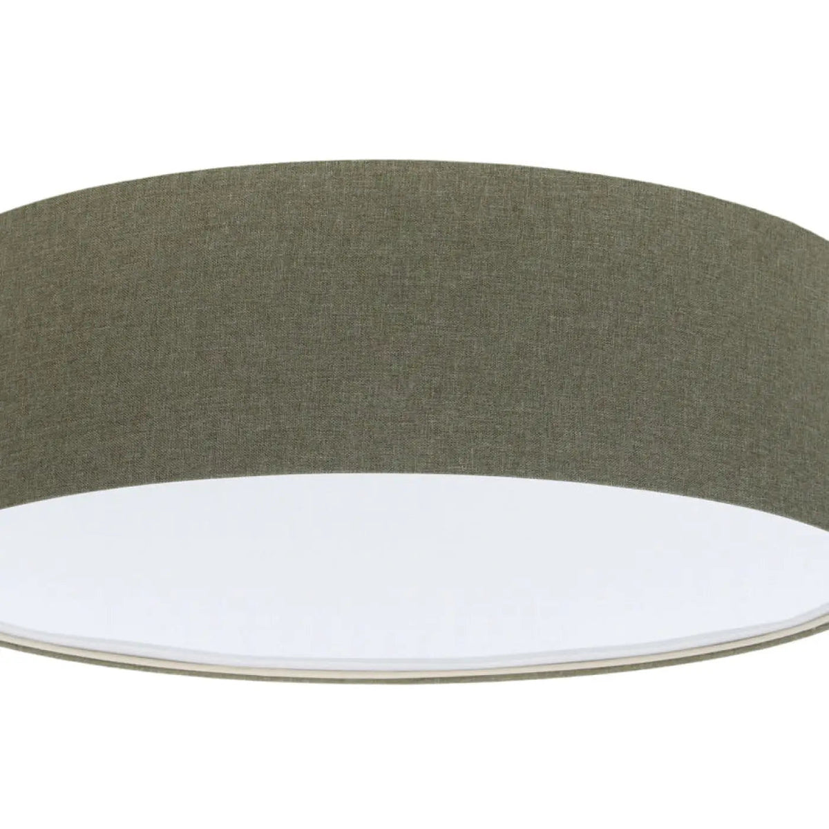 Plafonnier cylindre en tissu vert gris, quatre diamètres