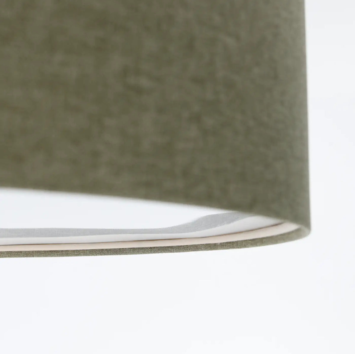 Plafonnier cylindre en tissu vert gris, quatre diamètres